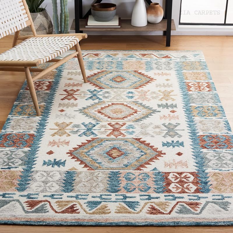 Image of zia carpets Hand Tufted Woollen Modern Collection Bedroom & Living Room Carpet Size 7 X 10 Feet