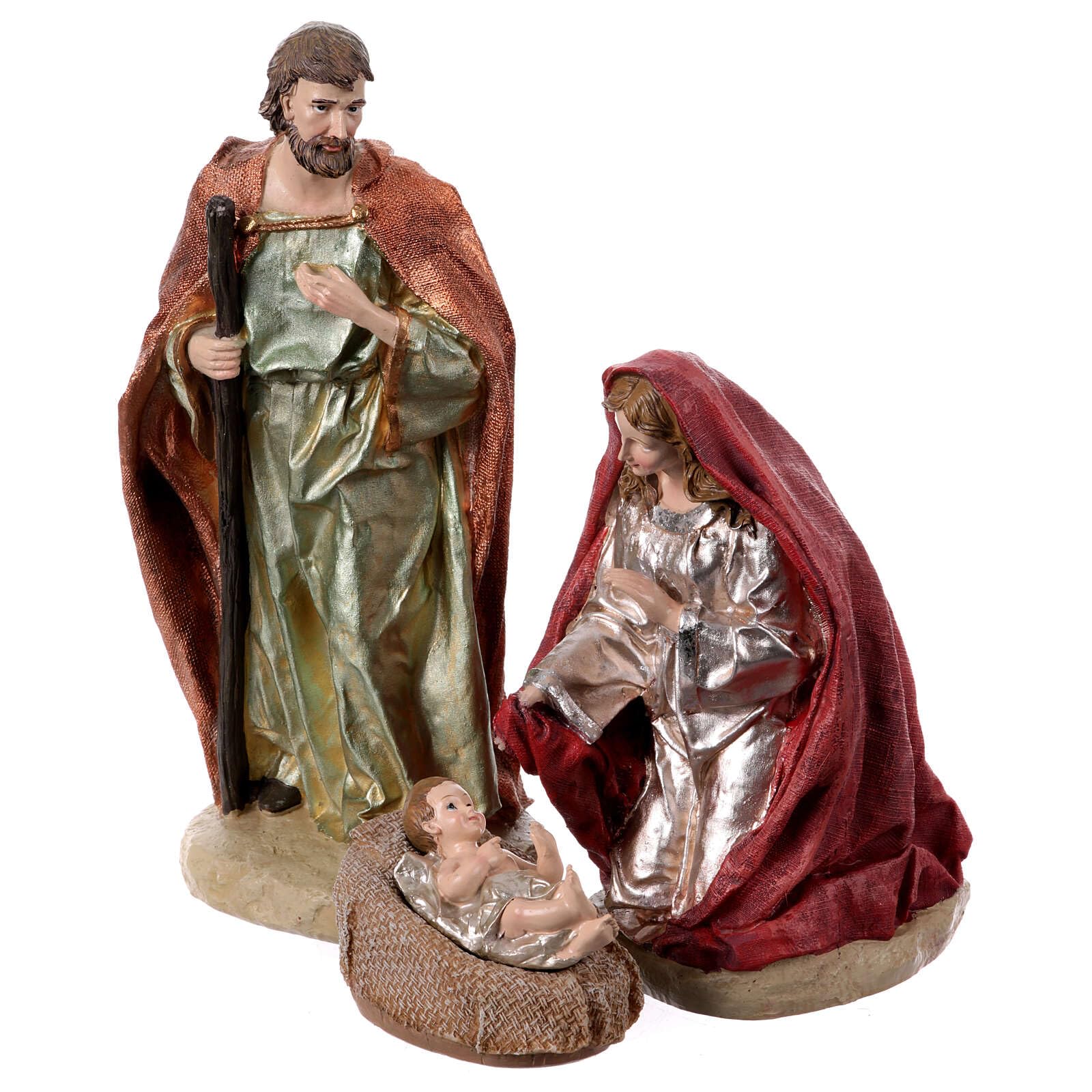 Holyart Complete resin Nativity Scene of 30 cm, hand-painted, set of 9