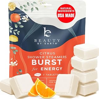 Shower Steamers Aromatherapy - USA Made with Natural Ingredients & Citrus Essential Oil, Christmas Stocking Stuffers for Men & Women, Long Lasting Shower Bombs for Energy Boost, White Elephant Ideas