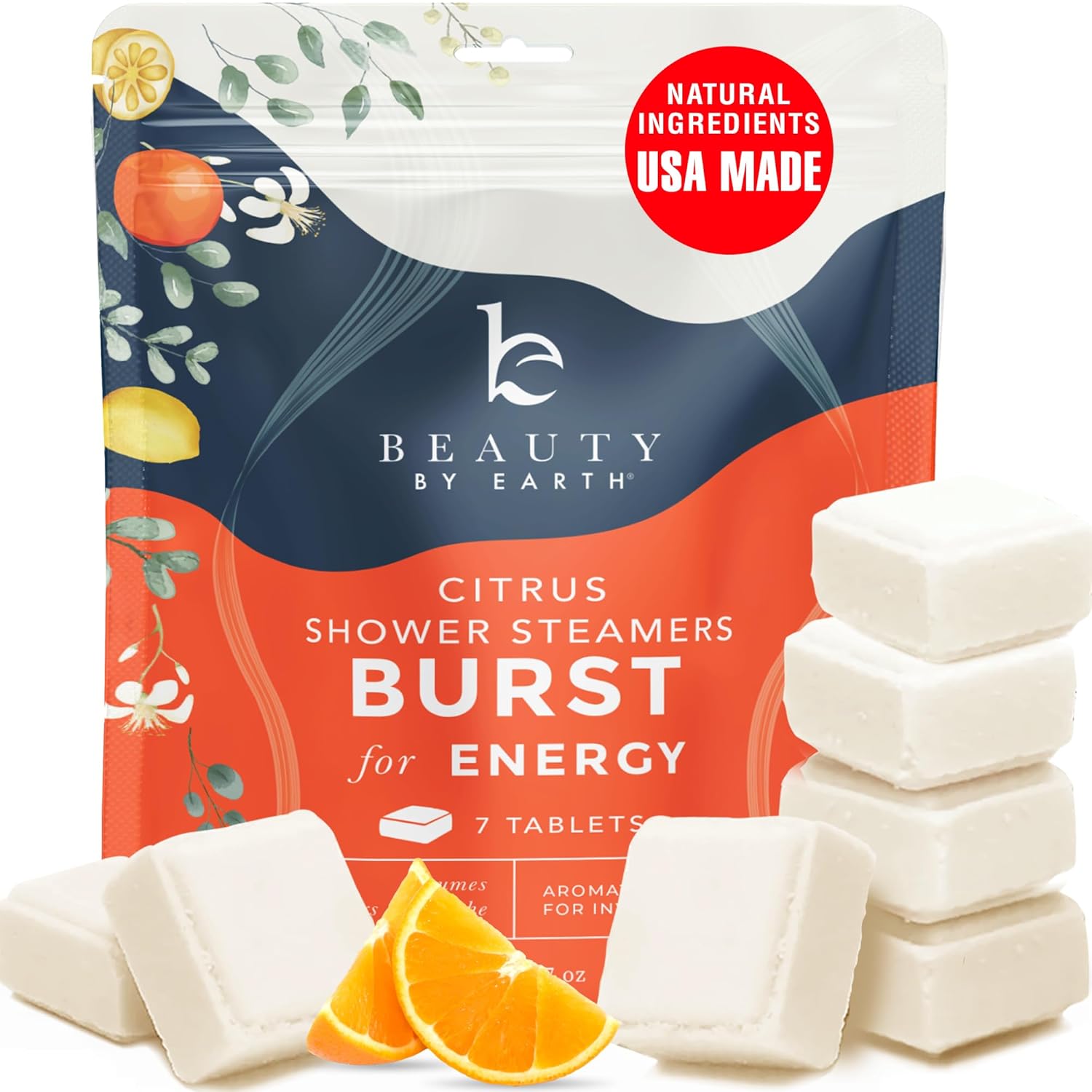 Shower Steamers Aromatherapy – USA Made with Natural Ingredients & Citrus Essential Oil, Christmas Stocking Stuffers for Men & Women, Long Lasting Shower Bombs for Energy Boost, White Elephant Ideas