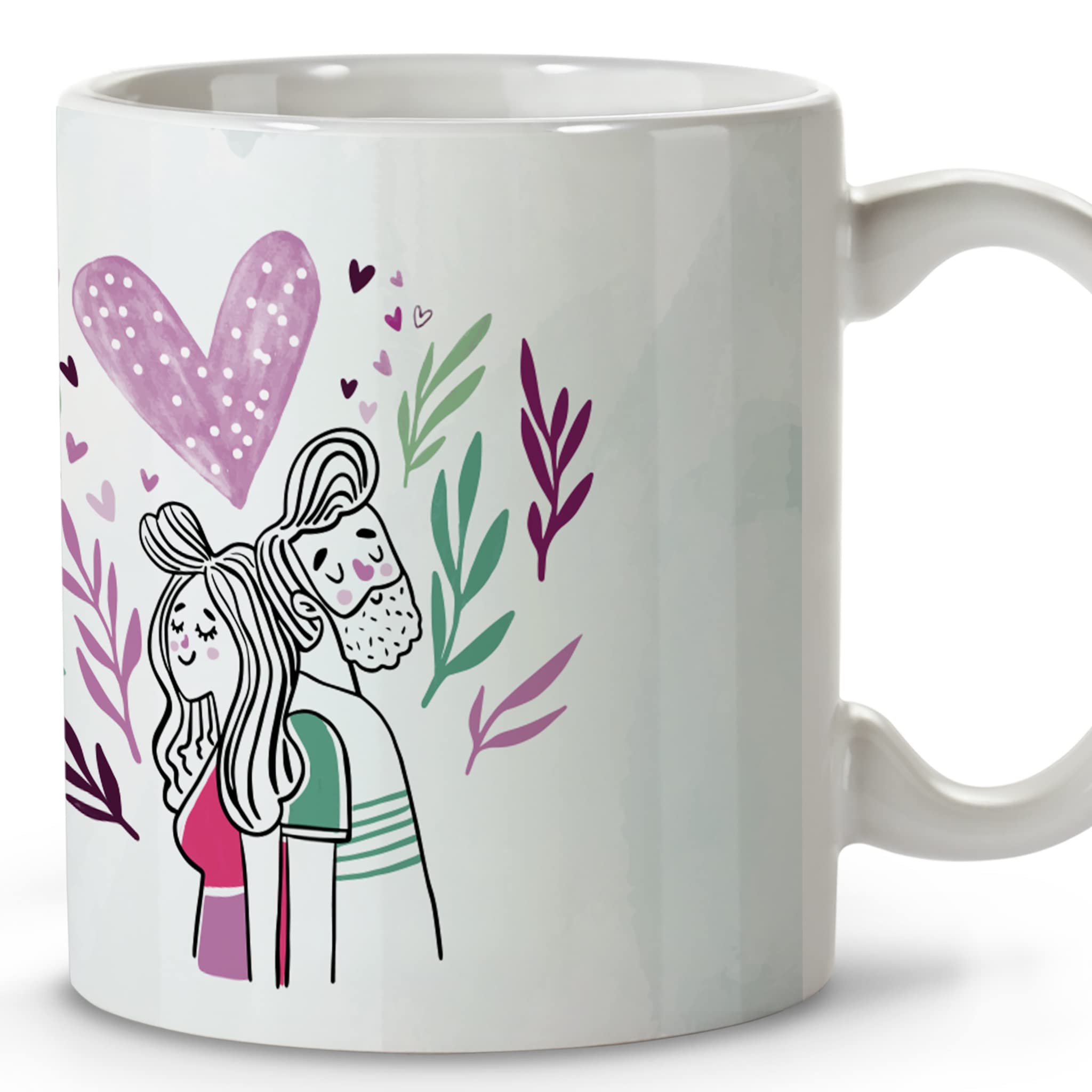LolaPix Couple Mug Gifts for Couples Original Valentine's Day Ceramic Mug 11oz, Random - Image 4