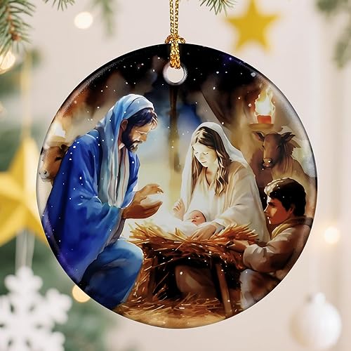 Miniatura 18 de Adorno de Cruz Católica, Adornos de Navidad Cristianos, Adornos de Árbol de Navidad, Decoración Religiosa de Vacaciones | Regalos para Cristianos,