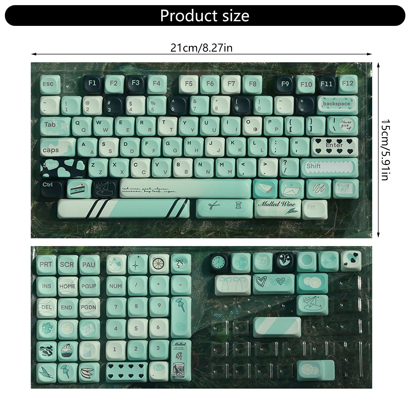 Zestaw 131 nasadek klawiszy Refreshing Fantasy Color Keycap Set, do klawiatur mechanicznych, przełączników i nasadek klawiszy