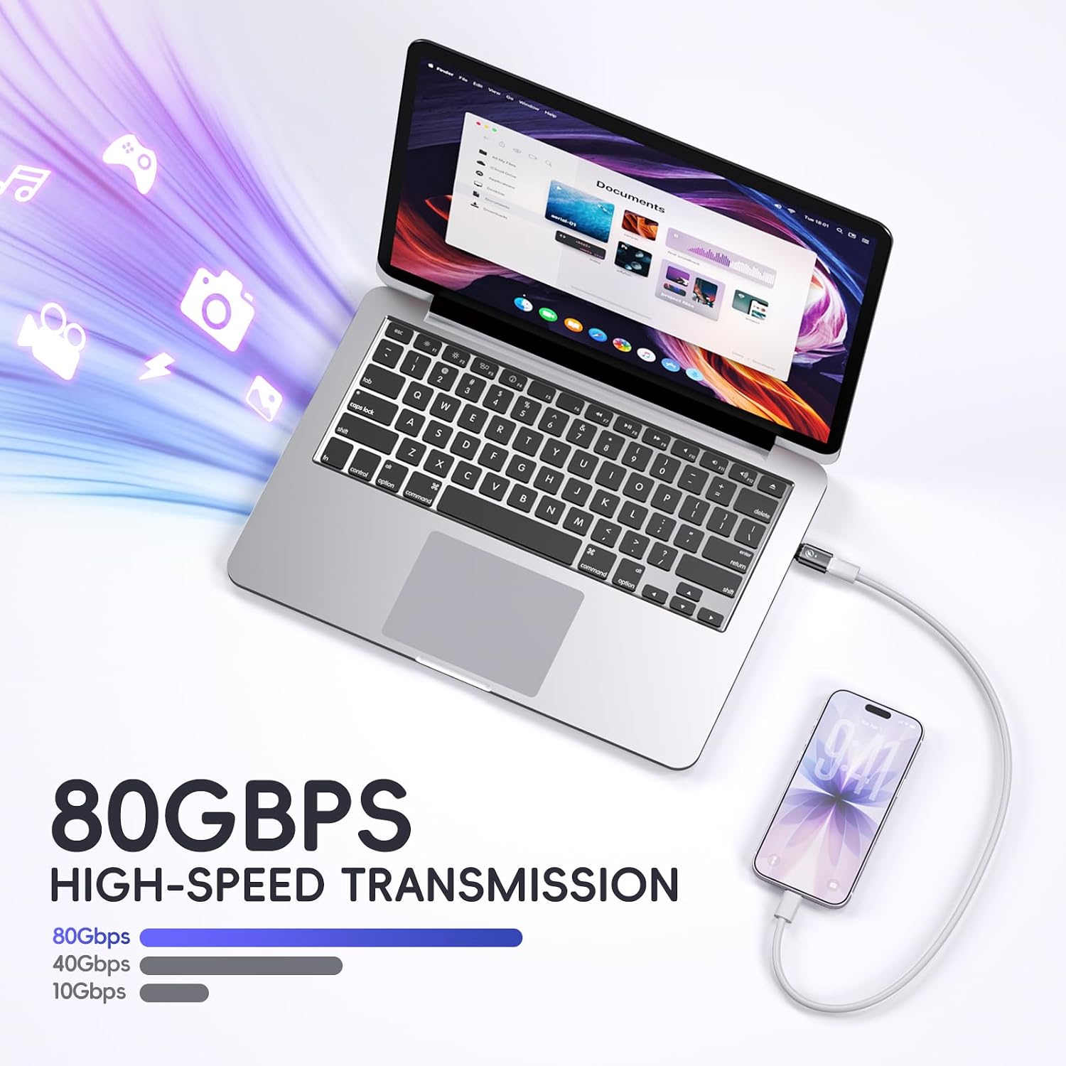240W USB C Magnetic Adapter, 2 Pack 24 Pin Straight Adapter 80Gbps Data 16K Video Transfer, PD Fast Charging Magnetic USB C Adapter Dust Plug for Thunderbolt 5, MacBook Pro/Air, Samsung Galaxy