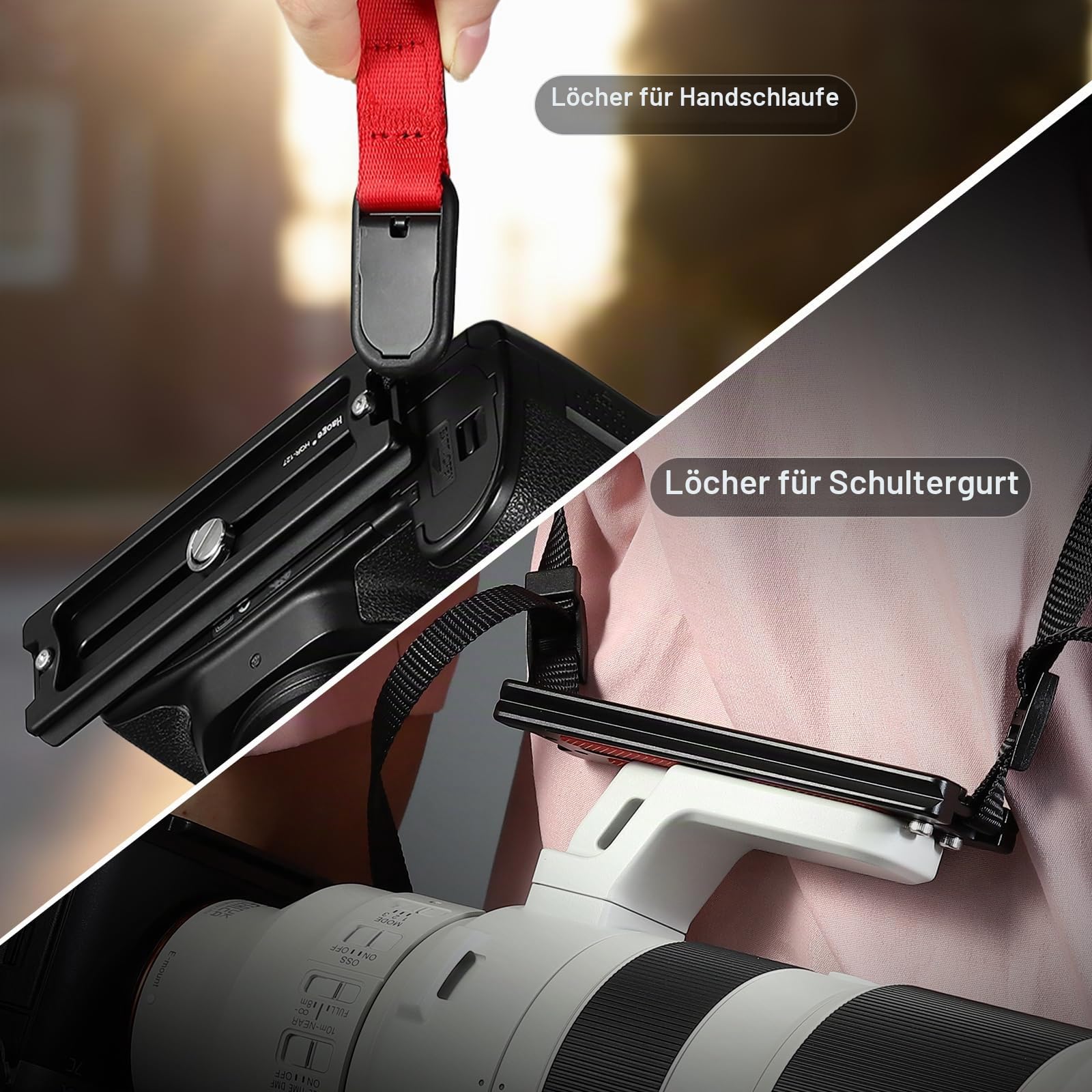 Haoge HQR-127 Arca-Platten für Stativ-Kugelkopf, 127 mm, universelle Arca Swiss Schnellwechselplatte für Stativ-Kugelkopf, mit handverstellbarer Edelstahlschraube von 1/4 Zoll und 3/8 Zoll