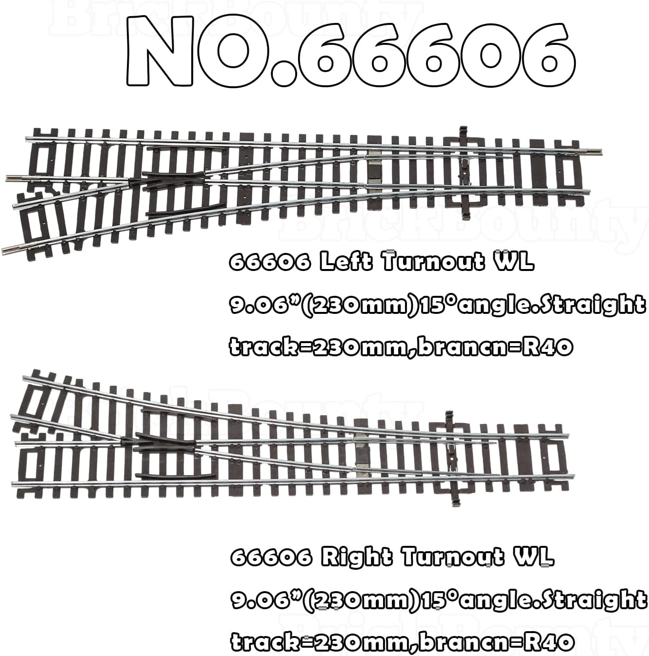 2 Pcs HO Scale Train Track (Left Turnout and Right Turnout), Metal Track Compatible with 1:87 Scene of Realistic Model of Train Accessories