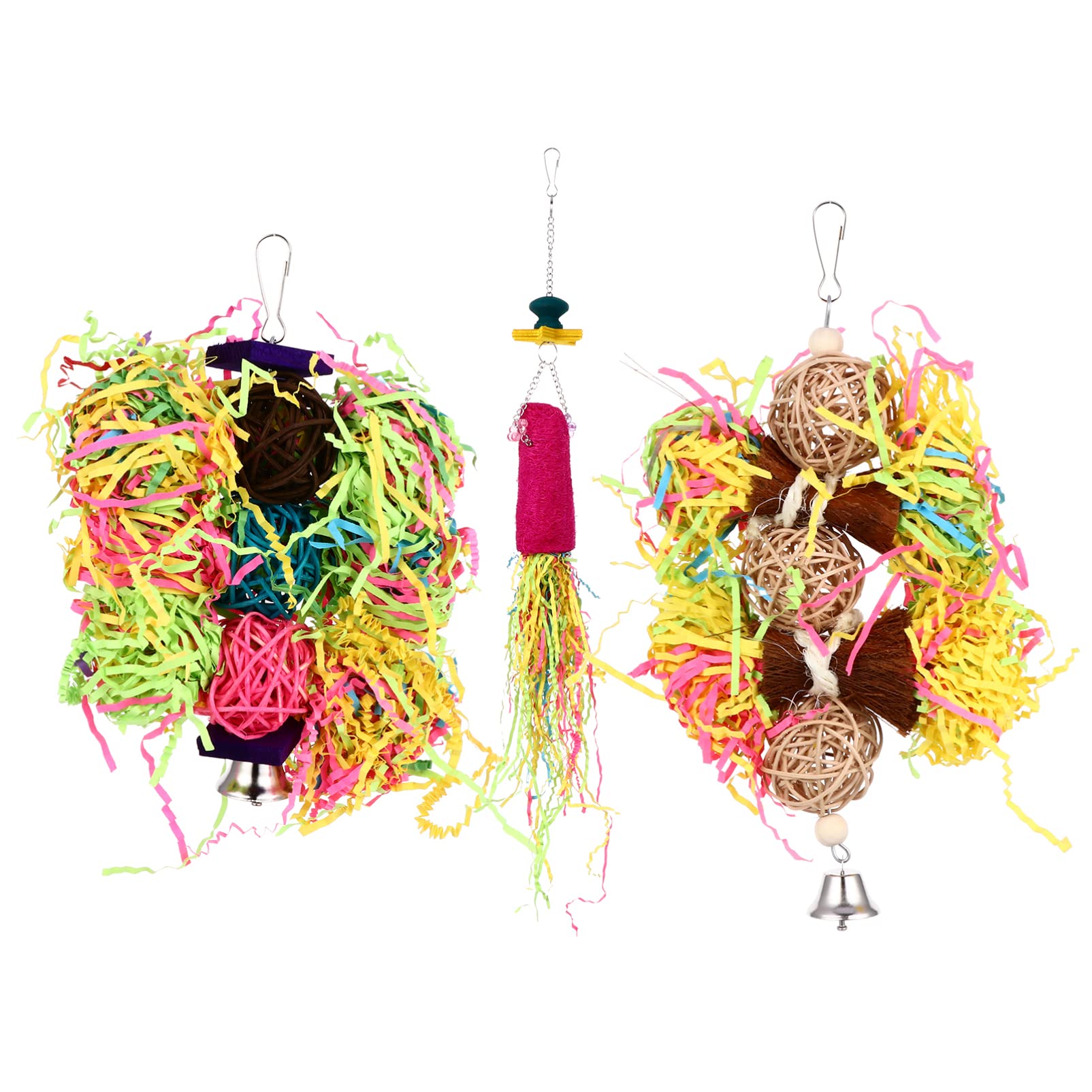 Mipcase Lot De 3 Jouets À Mâcher pour Perroquet Accessoire pour Cage À Oiseaux Jouets pour Calopsittes 3 Pièces X 3