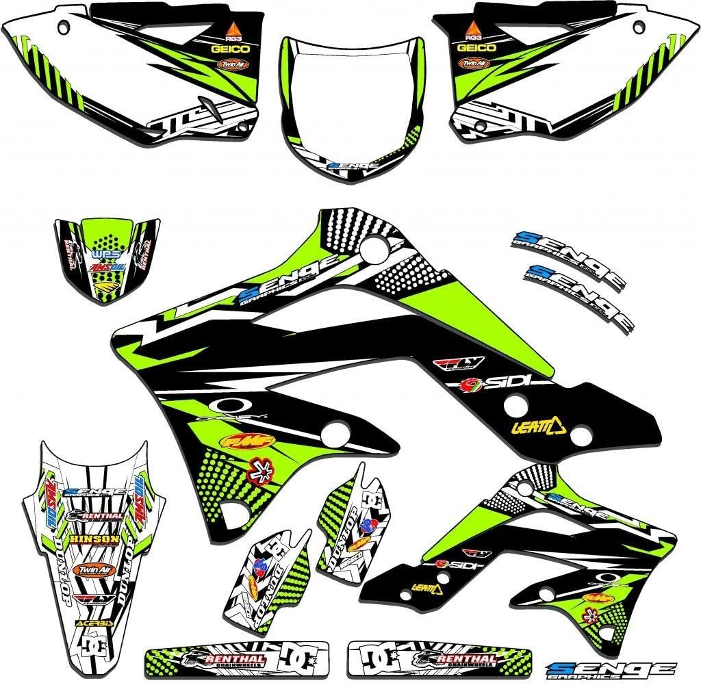 All Years KDX 50 Mayhem Green Senge Graphics Complete Kit Compatible with Kawasaki
