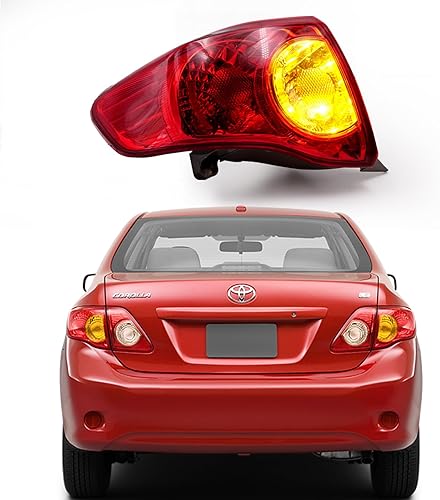 leaptrend Conjunto de luz trasera izquierda, lámpara exterior trasera compatible con Toyota Corolla 2009-2010, luz de freno lateral del conductor, leaptrend Conjunto de luz trasera izquierda, lámpara exterior trasera compatible con Toyota Corolla 2009-2010, luz de freno lateral del conductor,