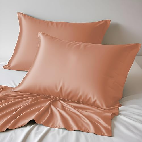 Linenwalas Juego de 2 fundas de almohada tamaño King de bambú orgánico, ropa de cama natural más suave y fresca, perfecta para el cuidado de la piel