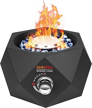 14 Modern Tabletop Fire Pit for Table with Umbrella Hole, Portable Gas Firepit for 1lb Propane Gas, Patio Backyard Porch Camping RV Tailgating, Bottom-Mounted FP003