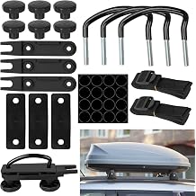 Roof Box Mounting U Bracket Pack of 4 Universal Roof Box Bracket Attachment Car Van Mounting Fitting Kit Roof Box Bracket Installation Accessory Kit with 8 Heavy Duty Lock Nuts