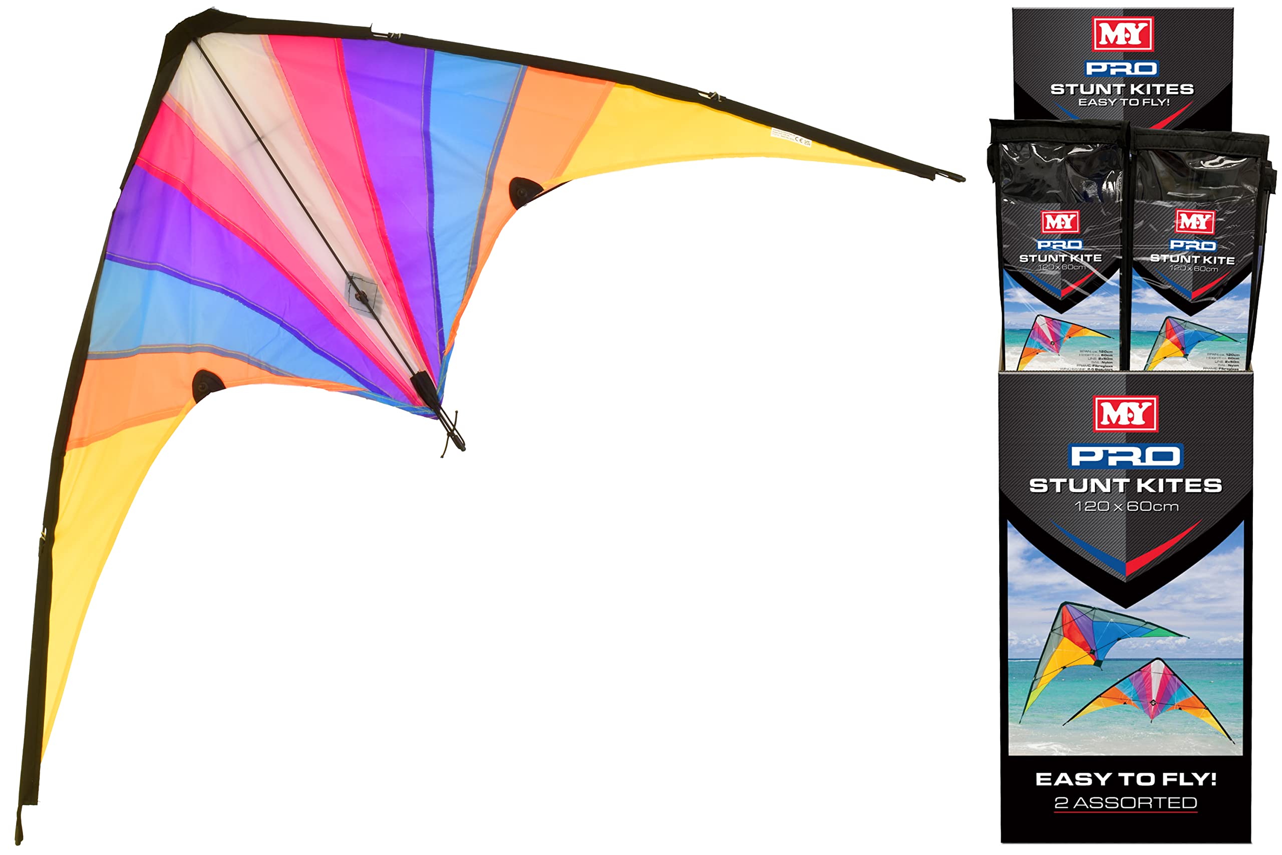 Other M.Y Rainbow Stunt Kite | 120cm x 60xm Nylon Stunt Kite