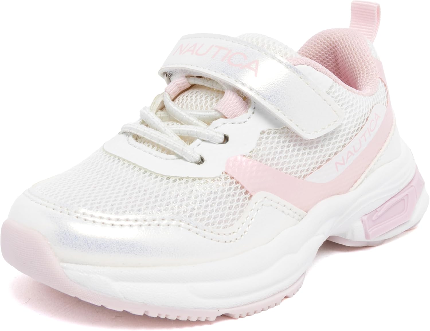 Nautica Kids Girls Athletic Sneakers - Comfortable Running Shoes with Adjustable Hook and Loop Strap, Toddler/Little Kid Sizes