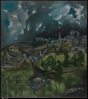 Historic Pictoric Art Print : El Greco (Domenikos Theotokopoulos) - View of Toledo : Vintage Wall Décor : 14in x 13in