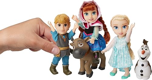 Miniatura 2 de Disney Frozen Deluxe - Set de regalo de muñecas pequeñas, incluye a Anna, Elsa, Kristoff, Sven y Olaf Las muñecas miden aproximadamente 6 pulgadas