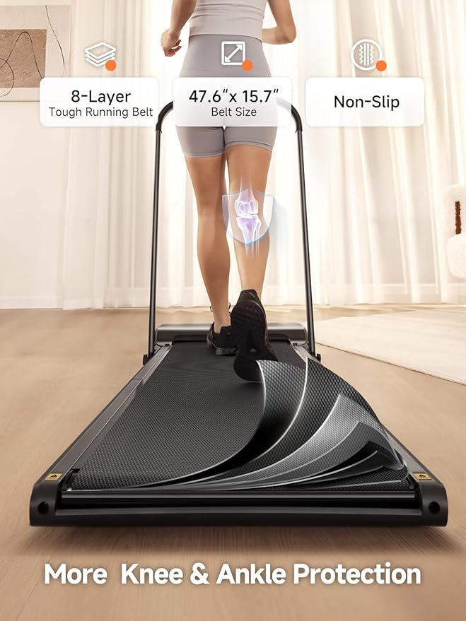 Caminadora Plegable Eléctrica con Barra de Seguridad y Motor Silencioso Negra miniatura 4