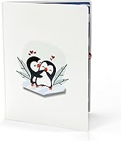 Vista 7 de CUTPOPUP PenguinCouple, tarjeta desplegable para el día de San Valentín, tarjeta de aniversario, tarjeta de felicitación emergente 3D