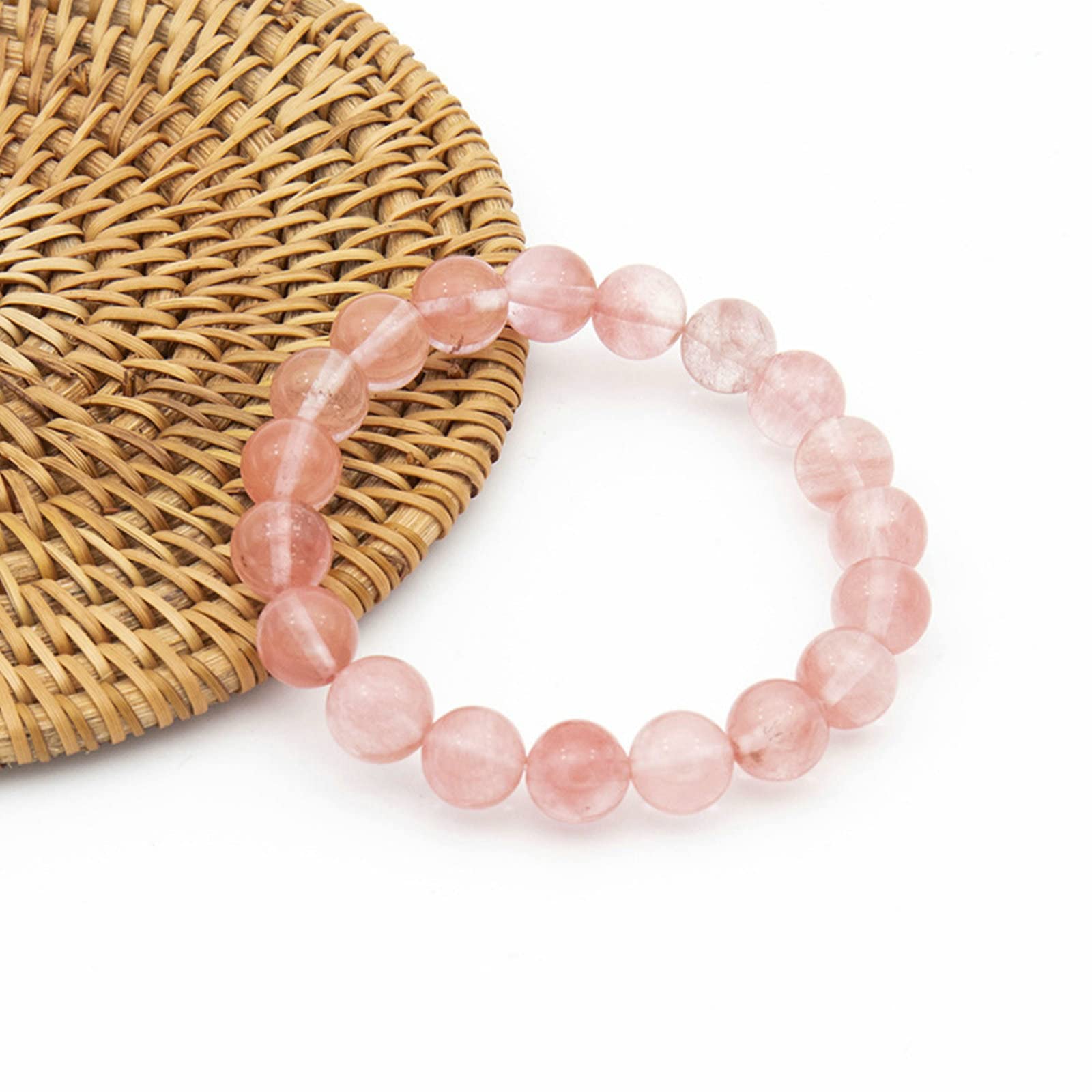 OwKay Perlenarmbänder für Damen, 10 mm Stein-Armband, Stretch-Perlenarmbänder