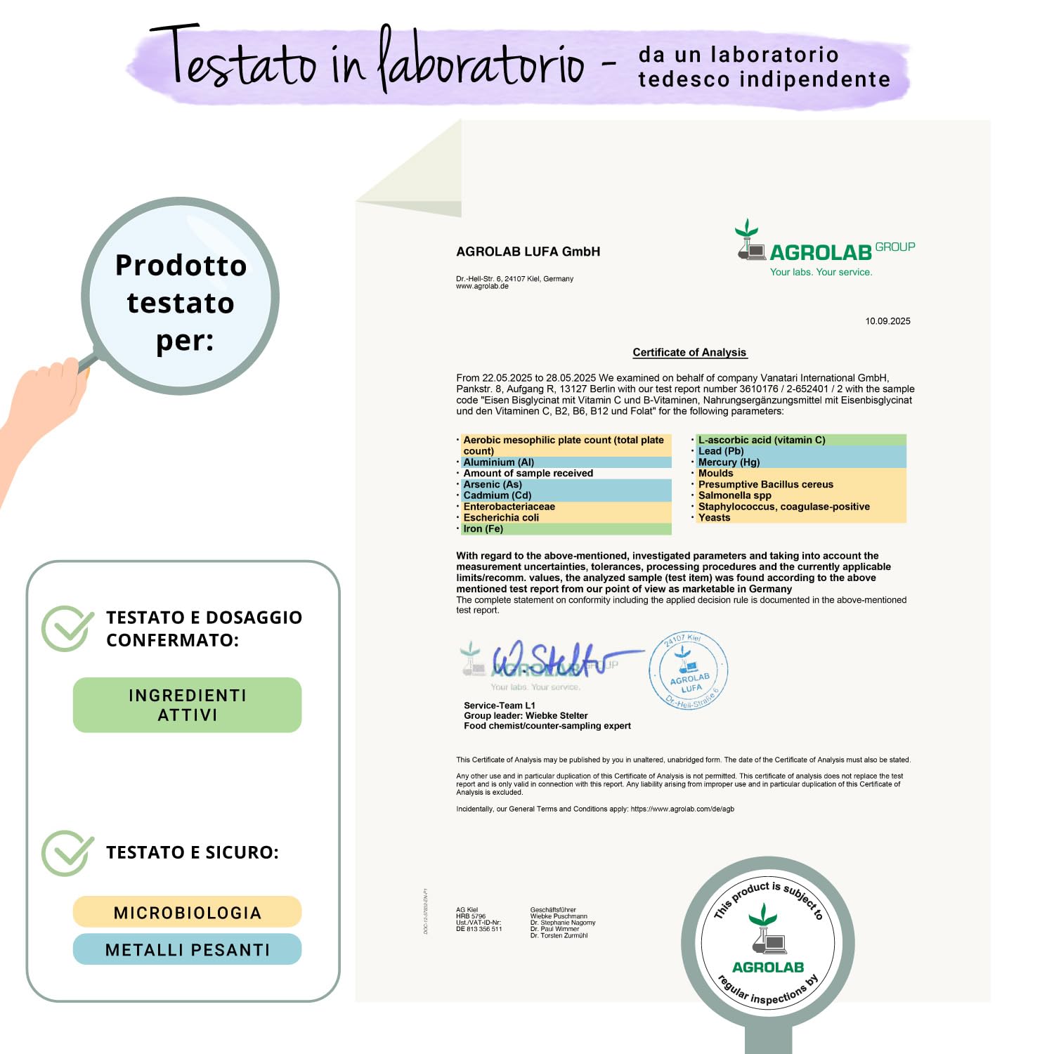 Integratore FERRO 30mg | con Vitamina C, Acido Folico, B12, B2, B6 | Anemia, Mestruazioni, Stanchezza, Difese Immunitarie | Senza Additivi | Vegan | Vegavero®