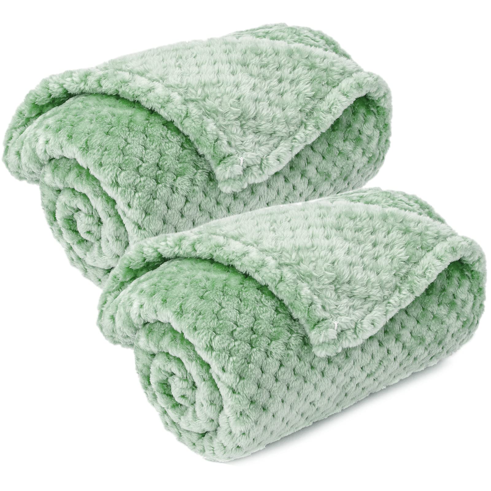 Warm Soft Fuzzy Dog or Cat Blanket, Plush Fleece Throws for Puppy, Kitten, Medium, Large Dogs - Mint (S/24" x 32") — image 1