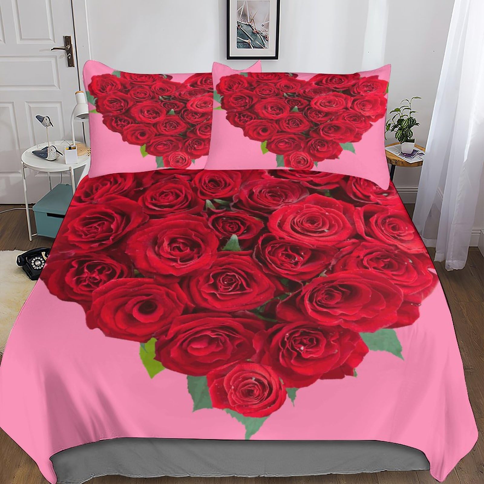 Parure de lit Red Rose housse de couette double pour en finir avec les draps ternes