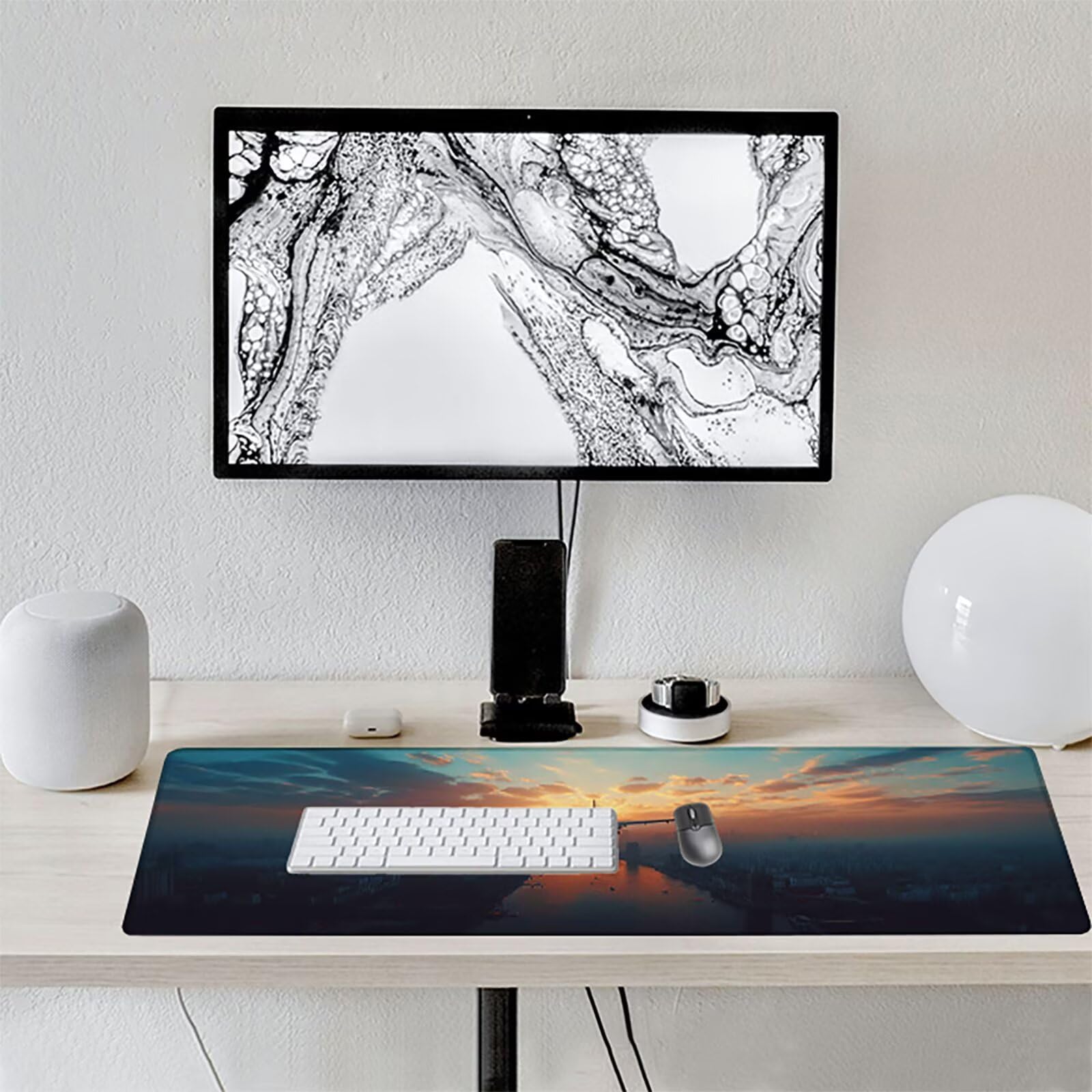 Aereo Tappetino Mouse XXL 1200x600 mm Tappetino Mouse Giallo Gomma Antiscivolo Sottomano Scrivania, Migliora Precisione e Velocità Mouse Pad per Ufficio Gaming Accessori Scrivania, Regalo Uomo, M-3