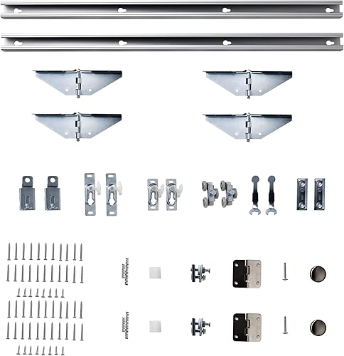 Miniatura 5 de BARNER HOME Puertas doblables con panel de cristal de espejo completo para apertura de 48 pulgadas (doble 24 pulgadas) x 80 pulgadas, puertas de