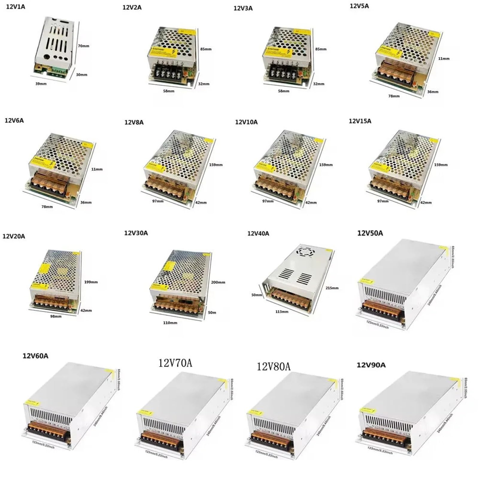 Transformator impulsowy do LED 220 V na 12 V 1 A 2 A 5 A 10 A, 20 A, 30 A, 40 A, 60 A, zasilacz sieciowy do sterowników LED (110 V, 3A)