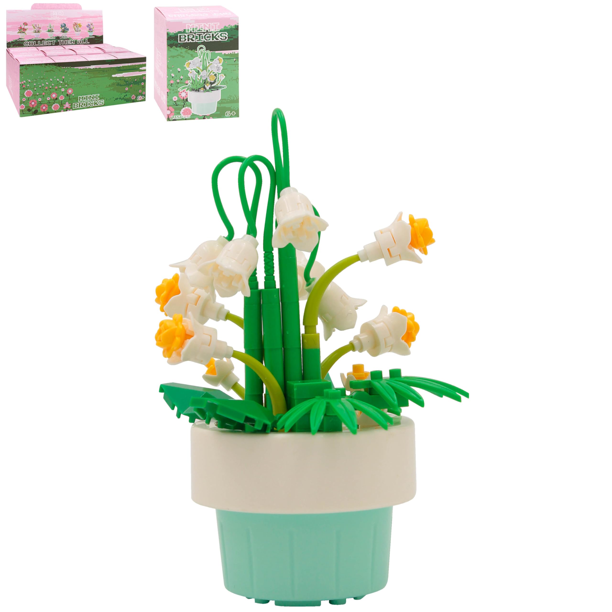 Lesser & Pavey Mini Bricks White Snowdrops Building Blocks For Home & Office