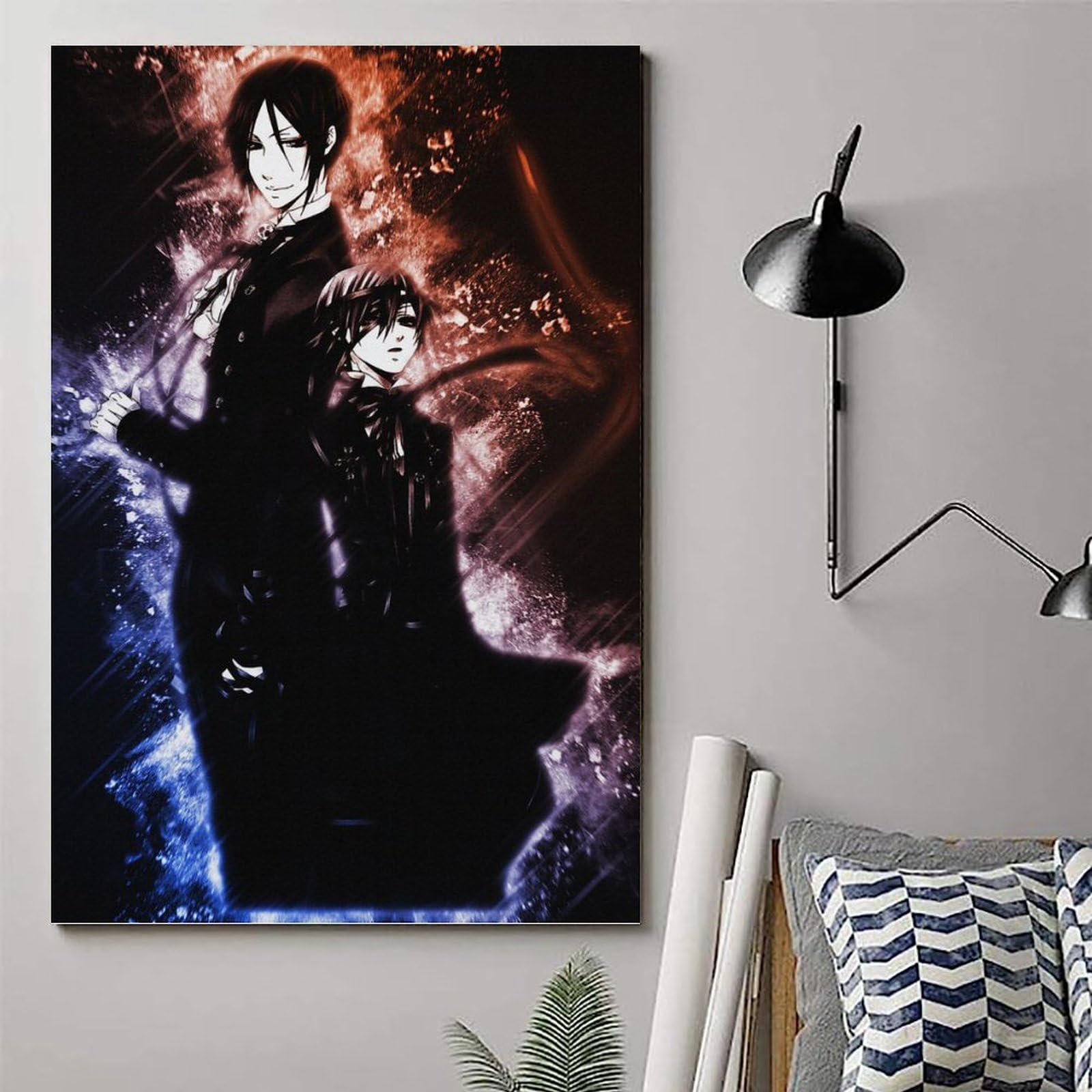 Poster Su Tela Black Butler – Decorazione Moderna 30×45 Cm, Senza Cornice