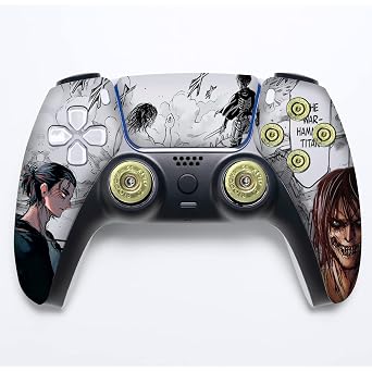 Attackk on Tittan Bullet Custom PS-5 Controller Wireless compatible with Play-Station 5 Console by BCB Controllers | Proudly Customized in USA with Permanent HYDRO-DIP Printing (NOT JUST A SKIN)