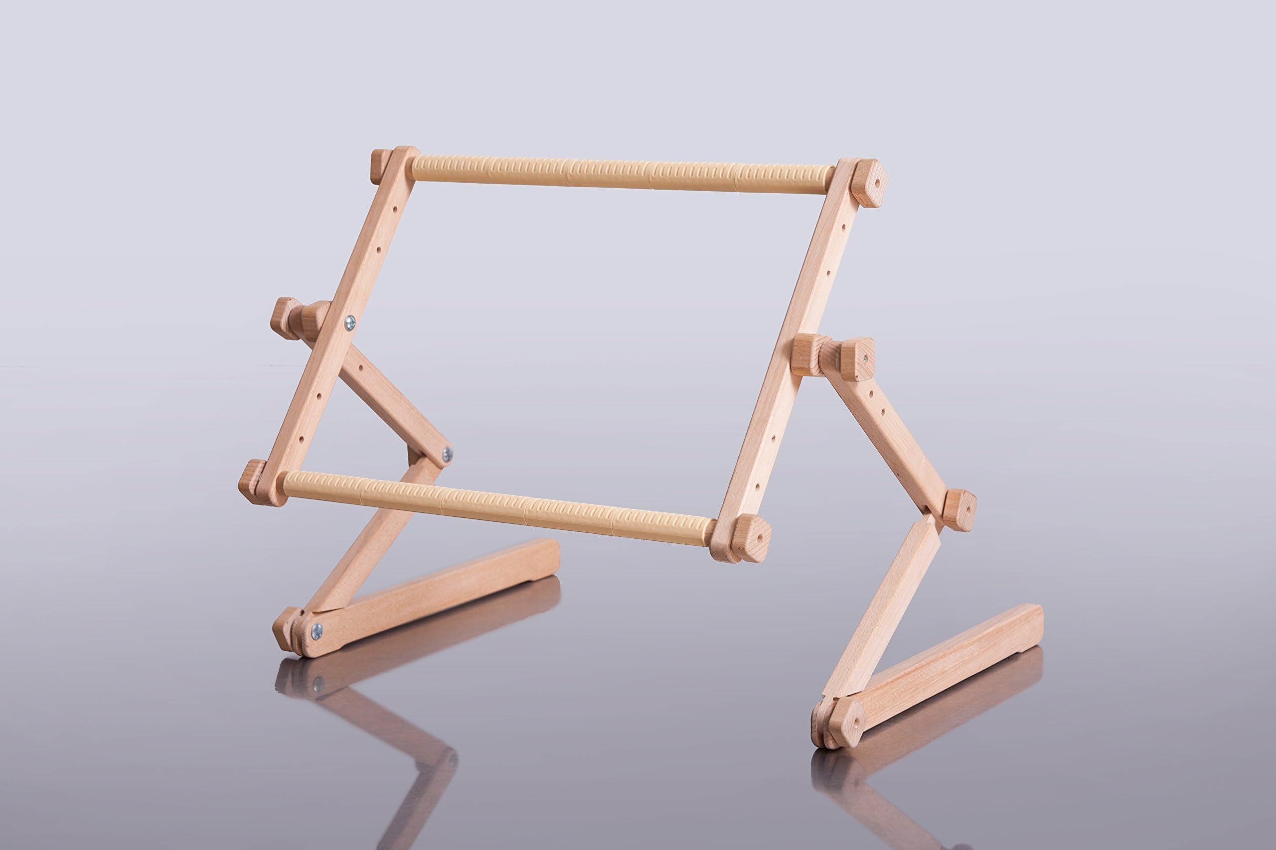 GONCHAROFF (UKRAINE) EMBROIDERY FRAME DIANA FOR USE ON TABLE OR COUCH; MADE FROM ORGANIC BEECH, COMPLETE WITH TAPESTRY FRAME; 12X15,5 INCHES (30X40CM) - HANDS-FREE WITH