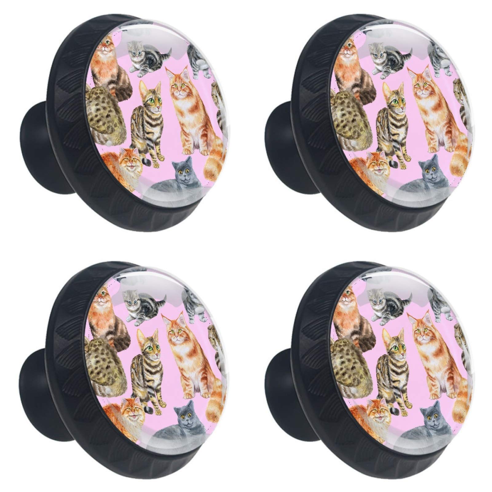 Bouton de meuble chat en verre rose : moderniser un vieux placard fatigué sans effort