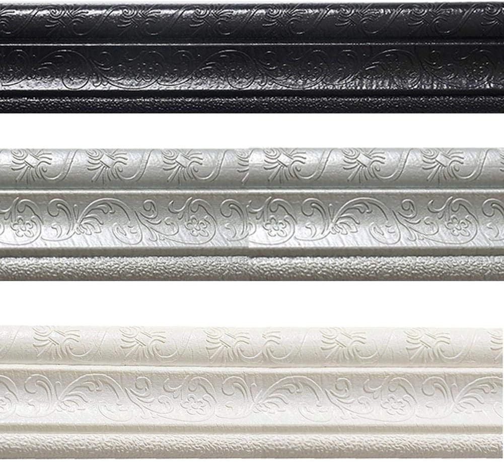 Wallpaper Border Self Adhesive Grey Silver White Black Wall Border