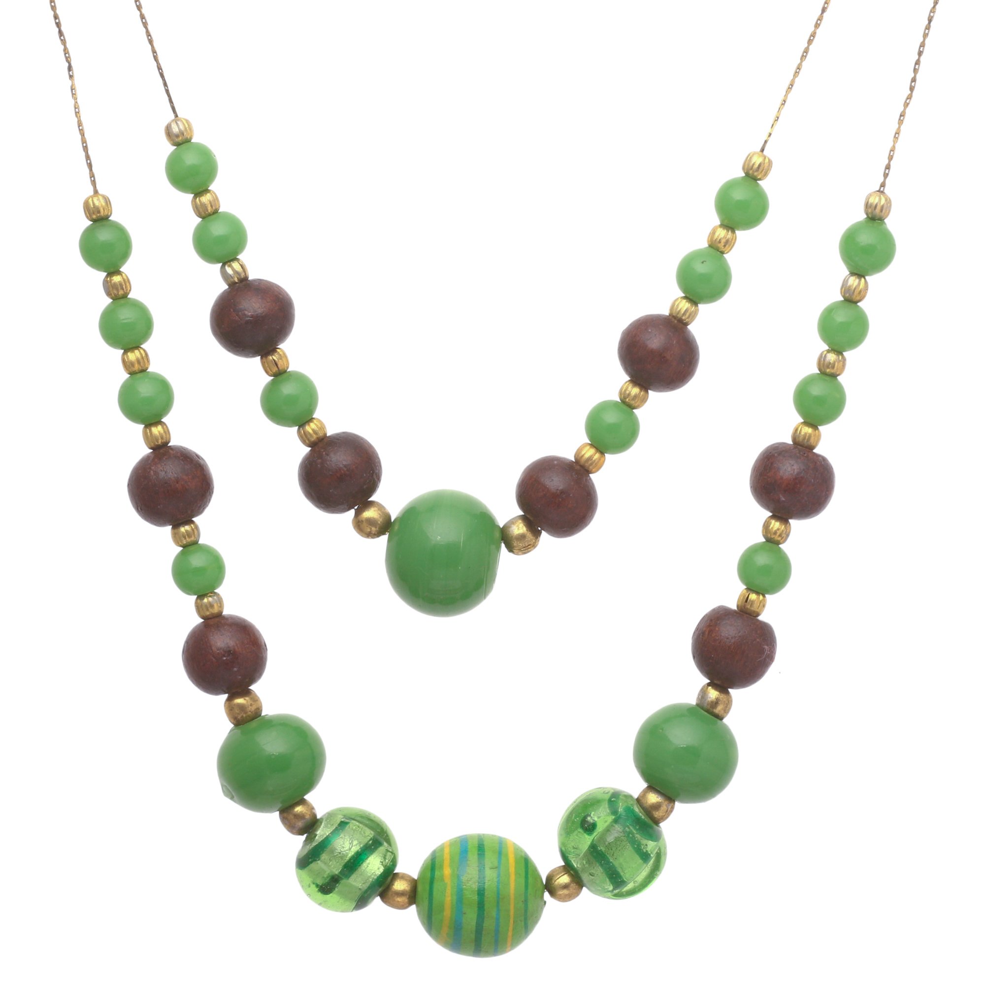 DCA Womens Green Multi-Strand Glass Necklace (4439) (B0782VQ3NL) Amazon Price History, Amazon Price Tracker