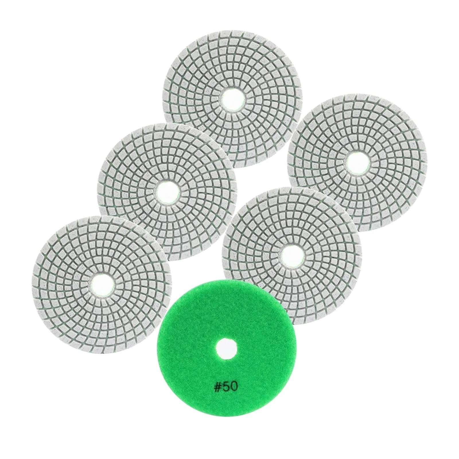6 almohadillas de pulido de diamante de 100 mm, disco de lijado húmedo para pulir granito, mármol, cuarzo, grano 50-3000, suerte (grano 800)