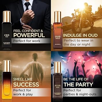 B..el.laVi.ta. Luxury Long Lasting Perfume Gift Set for Man | 4x20ml | Gifts for Men | Woody, Citrusy, Oud, Premium Fragrance Scent | KLUB, OUD, CEO, G.O.A.T | Best gift for Valentine's Day