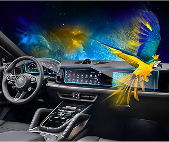 واقي الشاشة الزجاجي المقوى 2025 Por*sche Cayenne هو قطعة واحدة لعام 2024 2025 ملحقات Por*sche Cayenne كوبيه 12.3 بوصة لوحة القيادة و10.9 بوصة الملاحة 2025 فيلم حماية شاشة اللمس كايين 2025 قطعتين