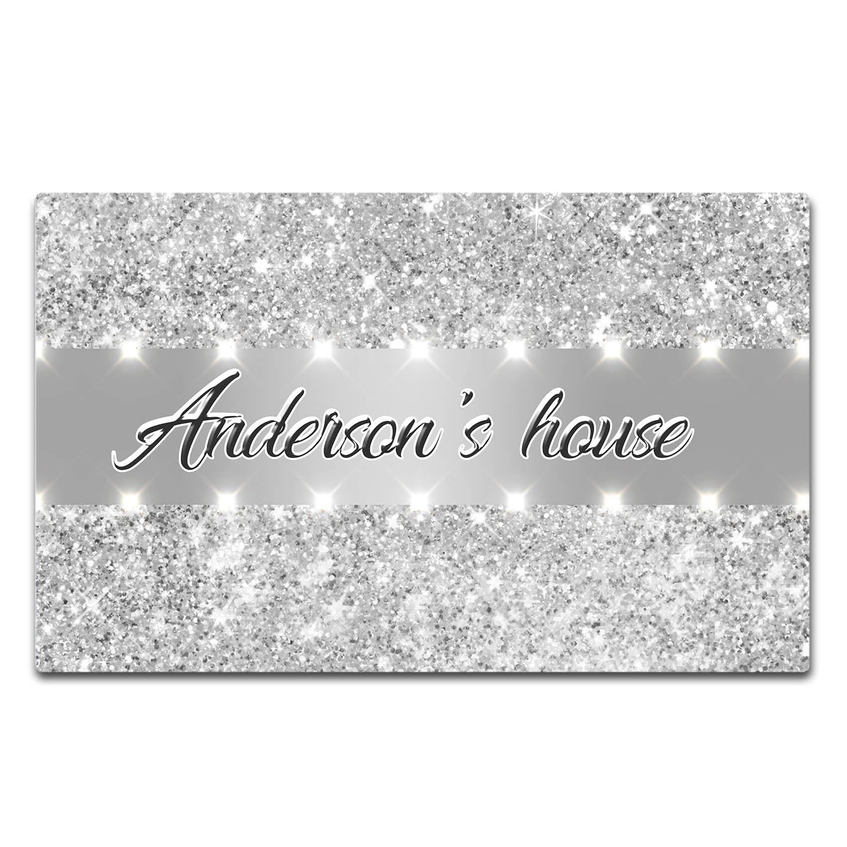 STUEJW Doormat Personalized Bling Glitter Diamond Door Mats for Front Indoor Outdoor Entrance Non-Slip Welcome Rug Home Yard PatioFloor Mat 16x24 inch