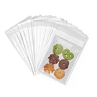 Vista 9 de 200 bolsas de celofán transparentes con autocierre adhesivo de 0.001 pulgadas, de plástico OPP para galletas horneadas y útiles para fiestas como