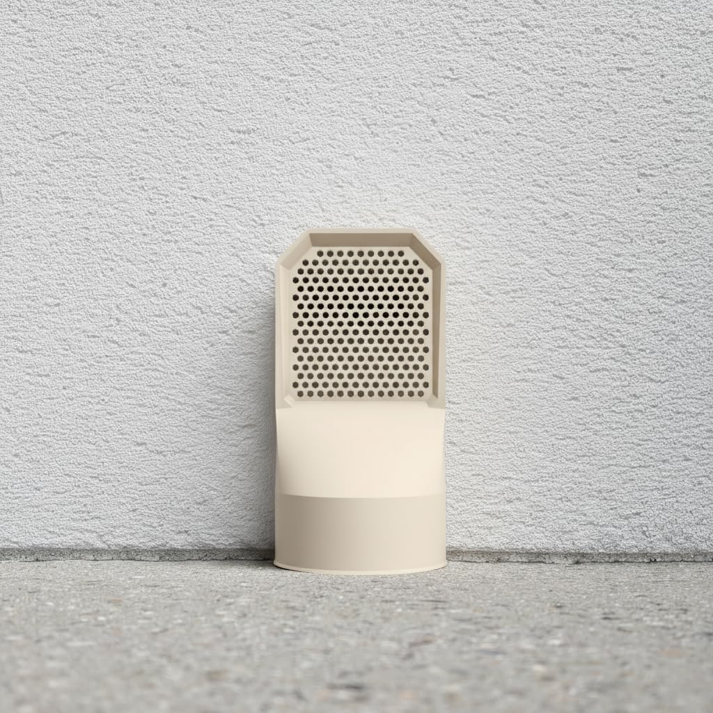 Sanitär Entlüftungsgitter leer Ø 100mm (4 Stück) - Lüftungsgitter PVC Feuchtigkeitsabweisend Schädlingsbekämpfung für Keller, Keller und Außenbereich (Beige)