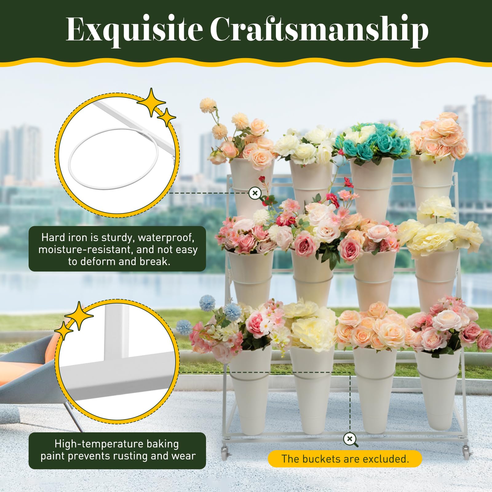 Soporte Para Macetas Soporte De Exhibición De Flor, Tante Móvil De Metal De  3 Capas Jardin Vertical, image size:1600x1600