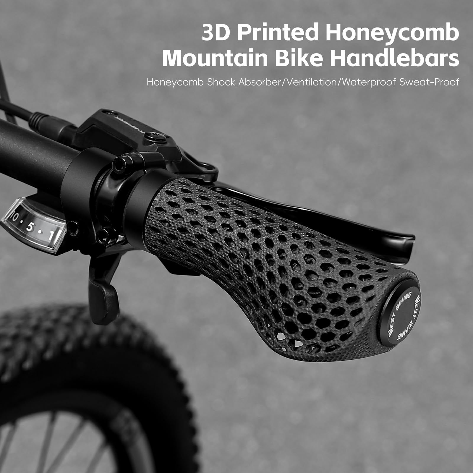 Manopole per manubrio MTB ergonomiche 3D stampate antiscivolo, ammortizzanti per ciclismo e bicicletta