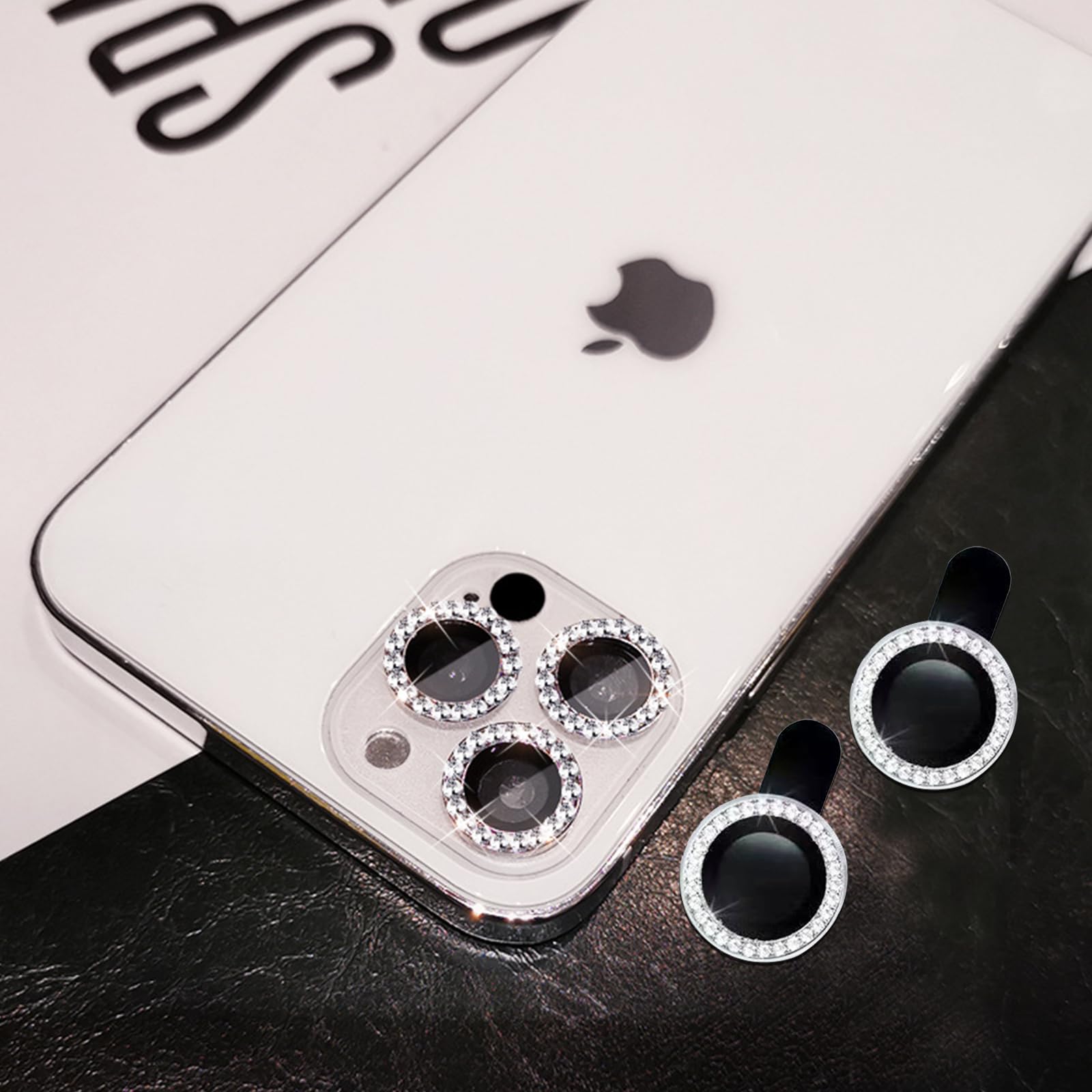 2 protezioni per fotocamera iPhone 15, iPhone 15 Plus, protezione fotocamera iPhone 15, vetro HD + anello in alluminio, protezione fotocamera per iPhone 15/15 Plus, colore argento diamante