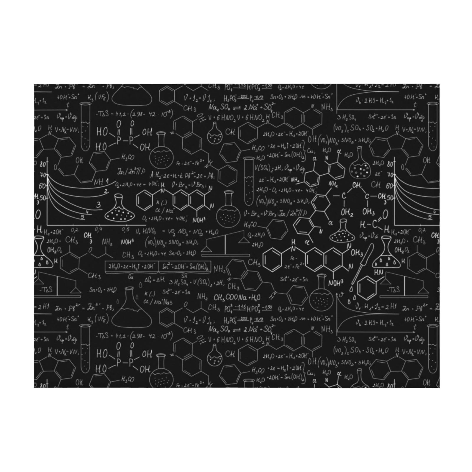 CHANGLEI Abstract Science Chemistry Soft Throw Blanket Flannel Blanket,Personalised Print Warm Cozy Versatile Blanket(240g) For Bed Sofa