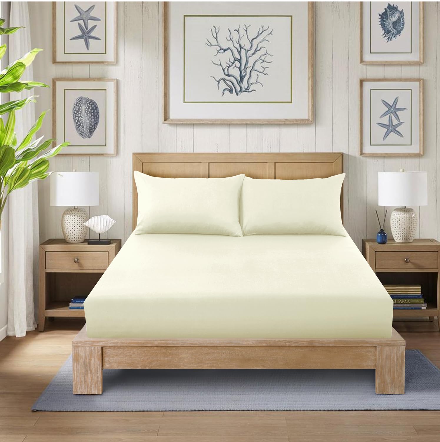 Polycotton Fitted Sheet for Single Double King Super King Bed 200 Thread Count Anti Wrinkl...