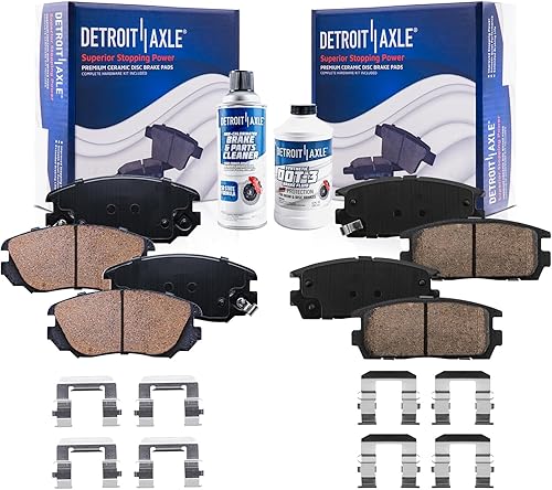 Miniatura 68 de Detroit Axle - Pastillas de Freno Delantero para Ford Fusion Lincoln MKZ Zephyr Mercury Milan Mazda 6, Pastillas de Freno Cerámica Reemplazo