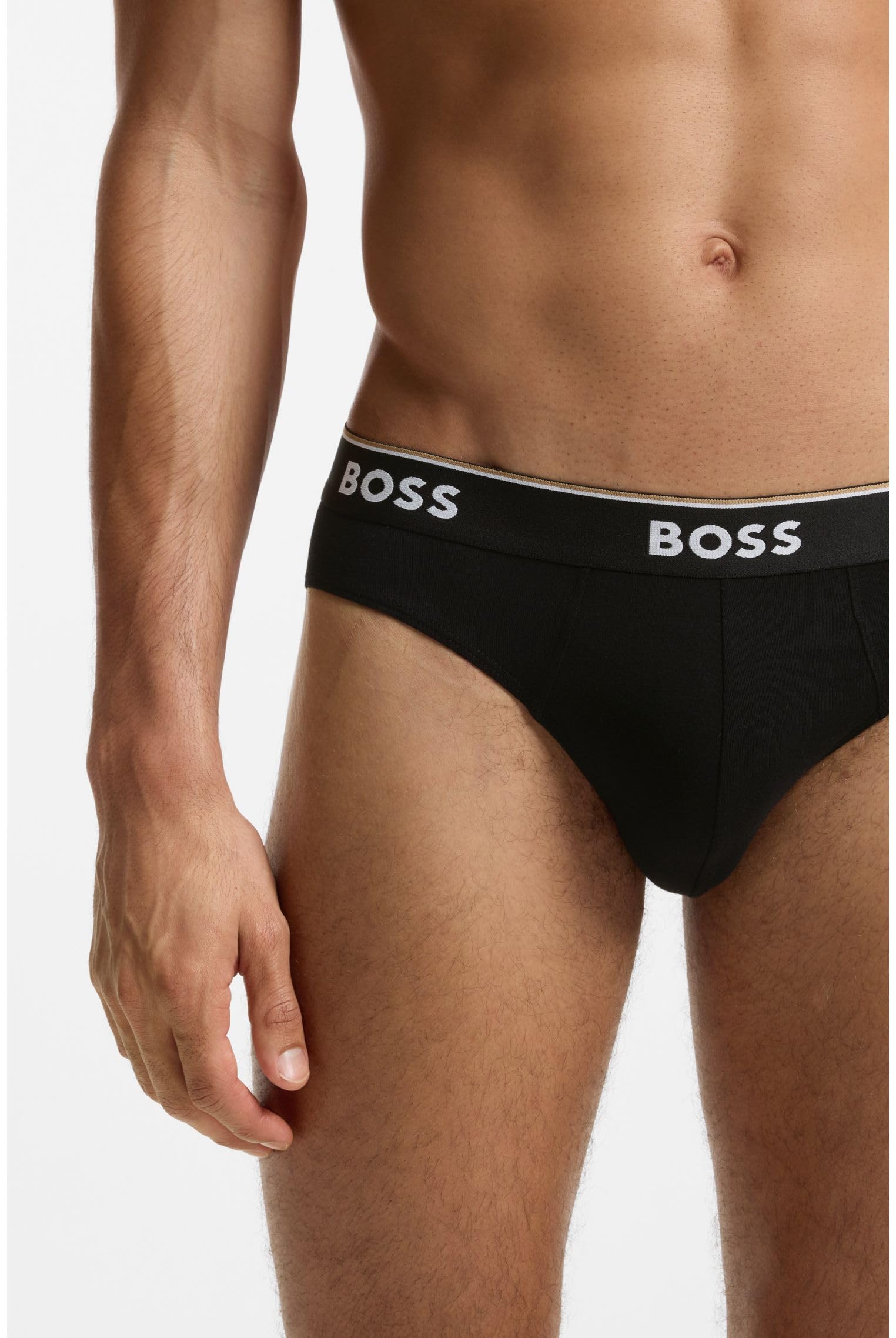 Boss Mężczyźni Brief 3P Co/El Power Majtki, Czarny (Black1), XL