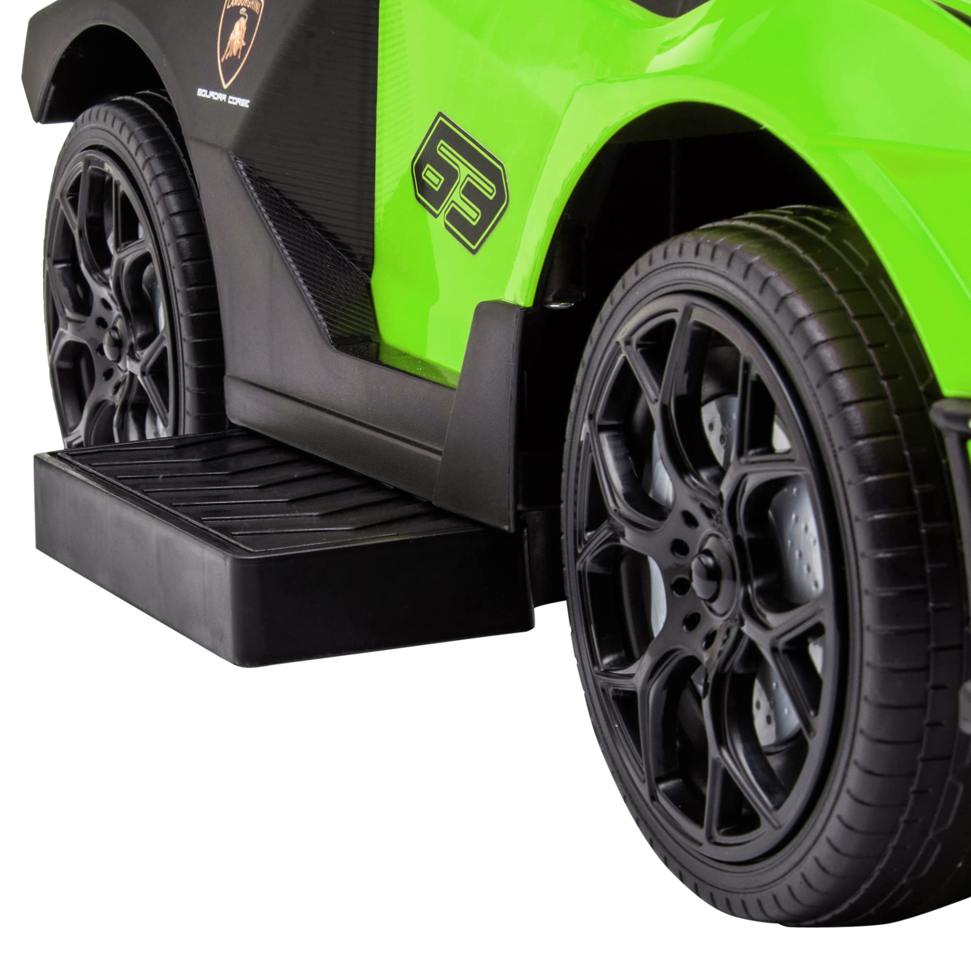 Coche de empuje 2 en 1 para niños pequeños de 1 a 3 años, auto deslizante Lamborghini con licencia, empujar junto con bocina de almacenamiento debajo del asiento, sonido del motor y volante, 9